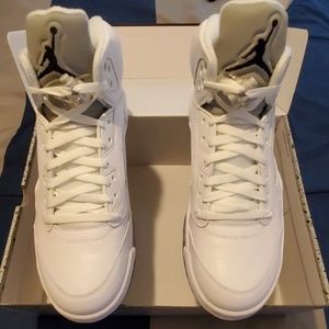 Air Jordan 5 White Black Metallic Silver